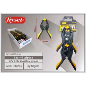 LIYSET SZORÍTÓ CSIPESZ, 2 DB-OS 4"/ MAX NYITÁS 45mm