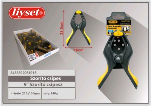 LIYSET SZORÍTÓ CSIPESZ 9"/ MAX NYITÁS 78mm
