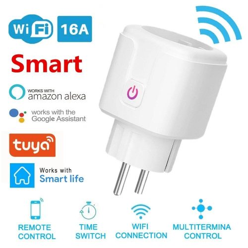 Smart Plug WiFi aljzat BELTÉRI EU 10A teljesítménymonitor időzítés Tuya Smart Life APP vezérlés