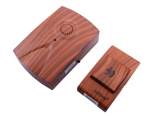 VEZETÉK NÉLKÜLI CSENGŐ, VÍZÁLLÓ GOMBBAL, 32 DALLAMÚ CSENGŐ, BARNA