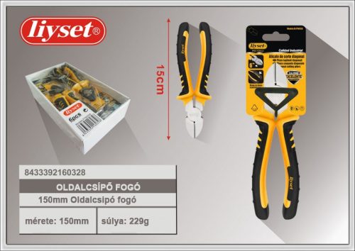 Oldalcsípő fogó, 150 mm-es