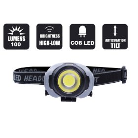 Fejlámpa, COB LED-es, 3 világítási mód