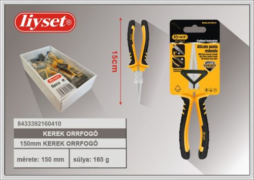 Kerek orrfogó, 150 mm-es