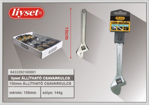 Állítható csavarkulcs, 150 mm-es