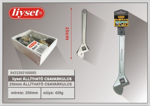 Állítható csavarkulcs, 250 mm-es