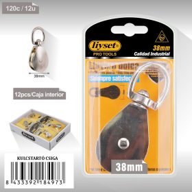   KULCSTARTÓ EMELŐCSIGA, FORGÓS GYŰRŰS, KRÓM BEVONATTAL 38MM