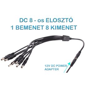   PREMIUM 8-OS DC TÁPEGYSÉG ELOSZTÓ KAMERÁKHOZ, 1 BEMENET 8 KIMENET 