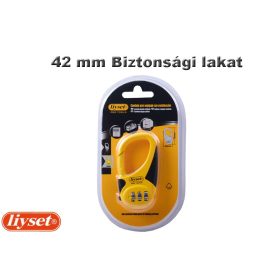 LIYSET 42 mm 3 Számzáras lakat sárga-fekete