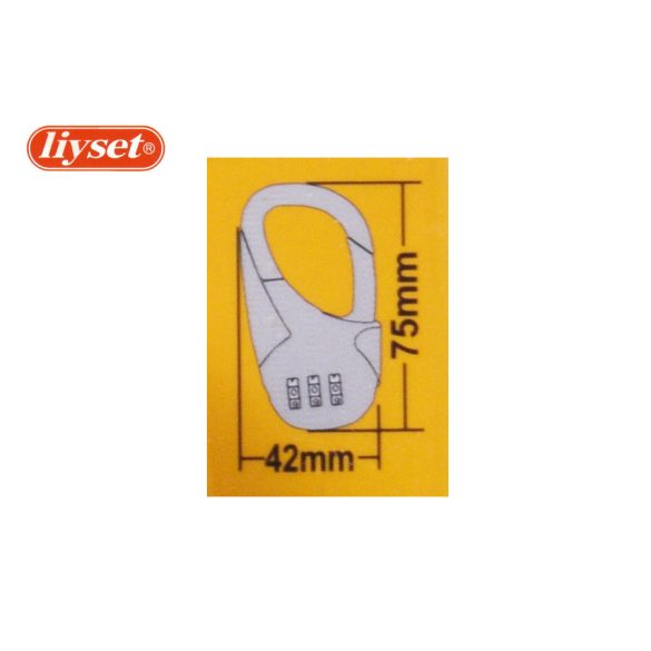 LIYSET 42 mm 3 Számzáras lakat fekete-sárga