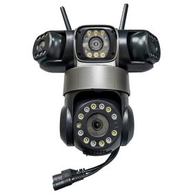   6MP WiFi intelligens PTZ kamera, háromlencsés éjjellátó CMOS érzékelővel, kültéri kétirányú audió, V380 PRO APP