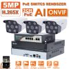 3 KAMERÁS 5MP IP PoE , H.265/H.265+, ONVIF CSŐ KAMERA RENDSZER 