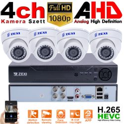   4 KAMERÁS 2MP 3.6 mm AHD DOME biztonsági kamerarendszer, kültéri/beltéri, fehér