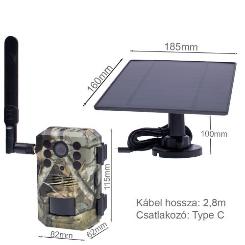 4G napelemes vadkamera 4k videó 14MP kép, 940Nm infravörös éjjellátóval