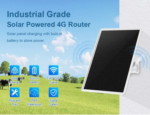 Napelemes 4G SIM Kártyás Router és 2db 2MP Napelemes Wifi-s Biztonsági Kamera Rendszer