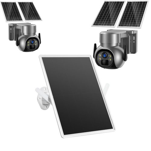Napelemes 4G SIM kártyás Router és 2db 4MP duplanapelemes wifi-s bisztonsági kamera rendszer