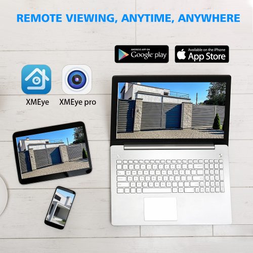 5 KAMERÁS 5MP IP, PoE SWITCH, H.265, ONVIF DOME  KAMERA RENDSZER 