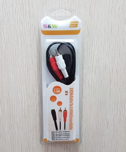 2x RCA 3,5 jack-kábel 1,5 méter