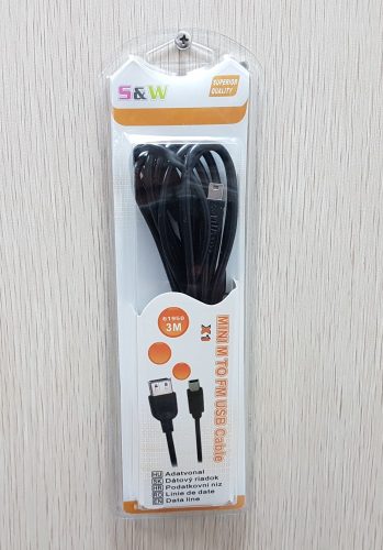 2.0 USB anya - Mini USB apa 3m átalakítókábel