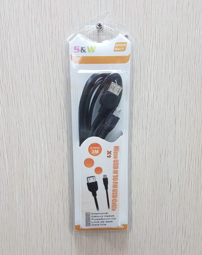 2.0 USB anya - Micro USB apa 3m átalakító kábel 