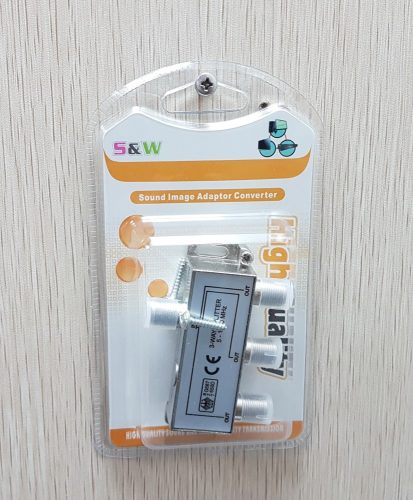 Koax Fémházas F csatlakozós elosztó 3-as