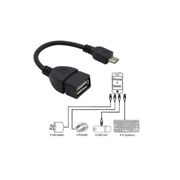 2.0 USB anya - Micro USB apa 10cm átalakitó kábel