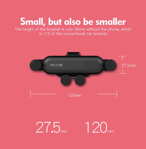 Gravitációs autós telefontartó szellőzőrácsra szerelhető