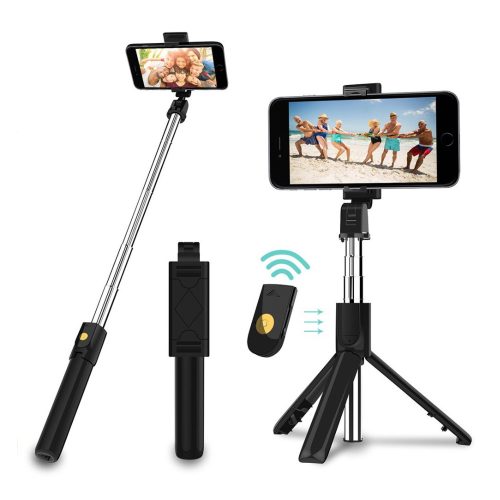 Remax ZP-26 szelfi bot tripod állvány, vezeték nélküli Bluetooth távirányítóval, 3 az 1-ben 