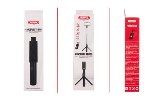 Remax ZP-26 szelfi bot tripod állvány, vezeték nélküli Bluetooth távirányítóval, 3 az 1-ben 