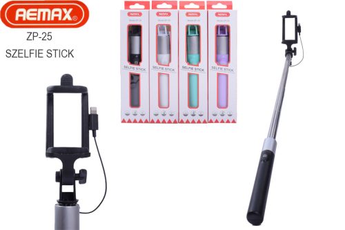 Remax ZP-25 Színes vezetékes lightning dugós szelfi bot, összecsukható mobiltelefonhoz
