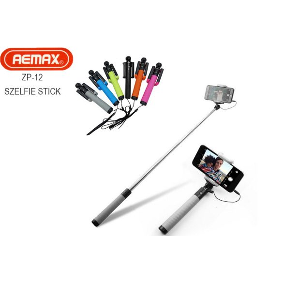 Remax ZP-12 Színes vezetékes jack dugós szelfi bot Összecsukható szelfi bot mobiltelefonhoz
