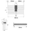 80 mm-es (40/40) cink ötvözet dupla nyitású zárbetét – 5 db kulccsal, 6 csapos biztonsági rendszer