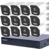 8MP H.265x IP POE SWITCH 12db-os 4mm BULLET Kamerás Biztonsági Rendszer IP66 Vízálló Éjjel Nappal színes látás Hangrögzítés