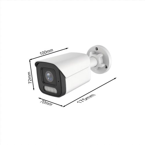 8MP H.265x IP POE SWITCH 12db-os 4mm BULLET Kamerás Biztonsági Rendszer IP66 Vízálló Éjjel Nappal színes látás Hangrögzítés
