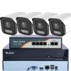 8MP H.265x IP POE SWITCH 4db-os 4mm BULLET Kamerás Biztonsági Rendszer IP66 Vízálló Éjjel Nappal színes látás Hangrögzítés