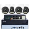 8MP H.265x IP POE SWITCH 4db-os 4mm DOME Kamerás Biztonsági Rendszer IP66 Vízálló Éjjel Nappal színes látás Hangrögzítés