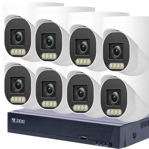 8MP H.265x IP POE SWITCH 8db-os 4mm DOME Kamerás Biztonsági Rendszer IP66 Vízálló Éjjel Nappal színes látás Hangrögzítés