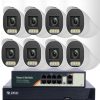 8MP H.265x IP POE SWITCH 8db-os 4mm DOME Kamerás Biztonsági Rendszer IP66 Vízálló Éjjel Nappal színes látás Hangrögzítés