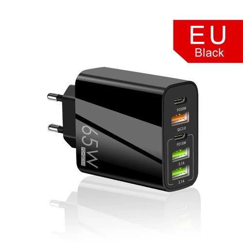 65W 2db Typ-c PD 20W 3db USB QC 3.0 gyors töltő fali adapter 