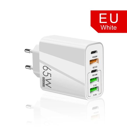 65W 2db Typ-c PD 20W 3db USB QC 3.0 gyors töltő fali adapter 