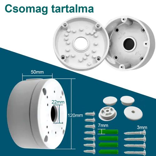 ABS műanyag kerek alakú fali / mennyezeti tartó CCTV kültéri vízálló csatlakozódoboz dómkamerához