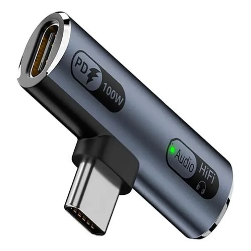 2 az 1-ben Prémium USB-C Adapter – 100W PD, 10Gbps Adatátvitel és Hi-Fi Audio