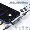 2 az 1-ben Prémium USB-C Adapter – 100W PD, 10Gbps Adatátvitel és Hi-Fi Audio