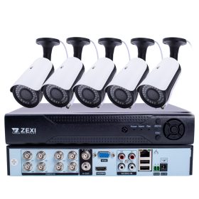   5 kamerás 2MP 2.8mm AHD csőkamera rendszer szett, kültéri/beltéri, 30m IR 