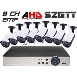   8 kamerás 2MP 2.8mm AHD csőkamera rendszer szett, kültéri/beltéri, 30m IR 