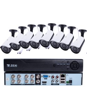   8 kamerás 2MP 2.8/ 6mm AHD csőkamera rendszer szett, kültéri/beltéri, 30m IR 