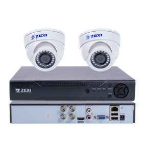  ZEXI 2 KAMERÁS 2MP 2.8mm FULL HD AHD KÜLTÉRI / BELTÉR , FEHÉR / FEKETE DOME KAMERA SZETT, 20M INFRÁVAL