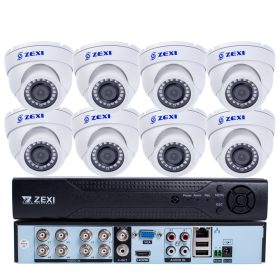   8 KAMERÁS 2MP 2.8 / 6mm AHD DOME biztonsági kamera rendszer, kültéri/beltéri, fehér szín
