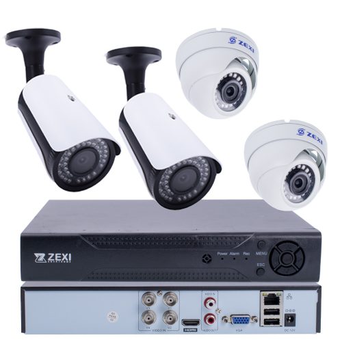 4 Kamerás 2MP FULL HD AHD mix biztonsági kamerarendszer, 2 dome + 2 cső kamera kültéri/beltéri