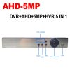 4 csatornás AHD 5MP DVR rögzítő H.265, 5IN1, ONVIF, 4K kimenet