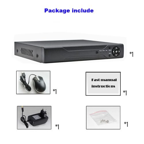 4 csatornás AHD 5MP DVR rögzítő H.265, 5IN1, ONVIF, 4K kimenet